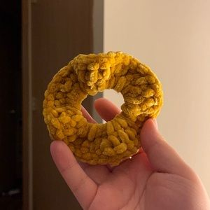 Homemade crochet velvet hair scrunchies
